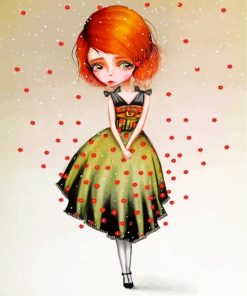 Redhead Girl With Dress paint by numbers