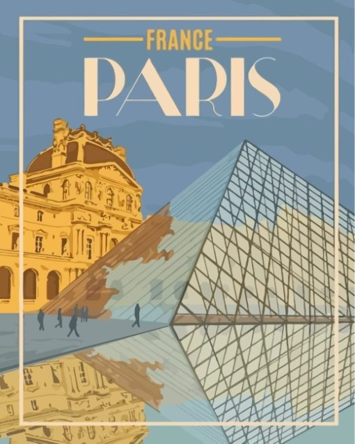 Louvre Museum Poster paint by numbers