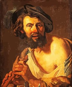 Man with A Flute paint by numbers