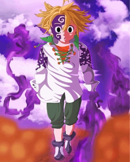 Meliodas Anime Character paint by numbers