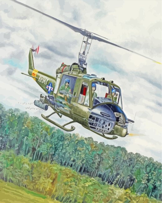 American Army Helicopter Aircraft paint by numbers