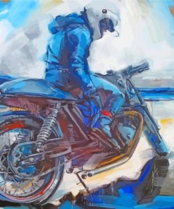 Motorbike Driver Art paint by numbers