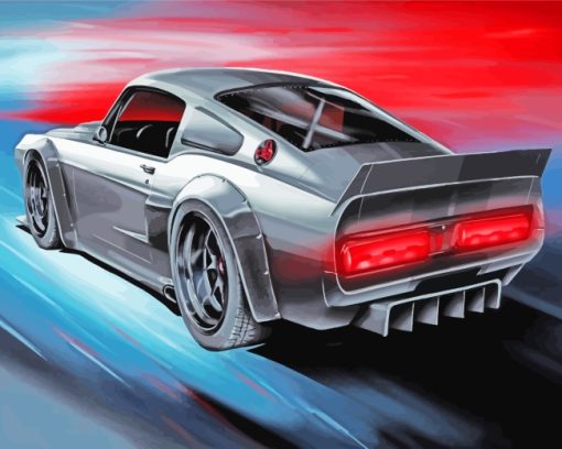 Mustang Shelby Car Illustration paint by numberrrs