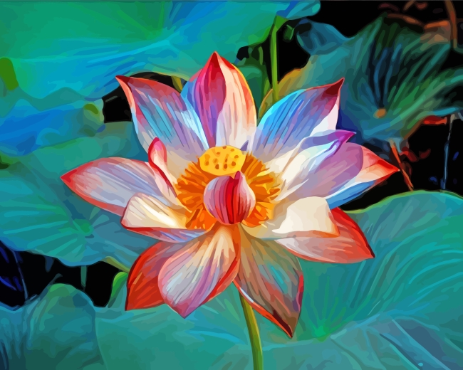 Mystical Lotus Flower paint by numbers