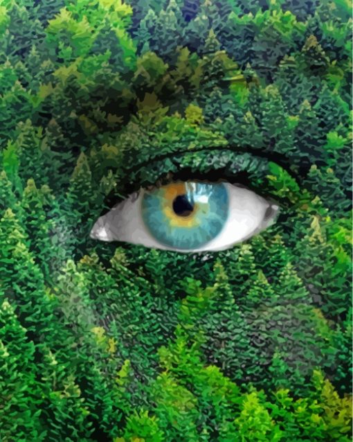 Nature Green Eye paint by numbers