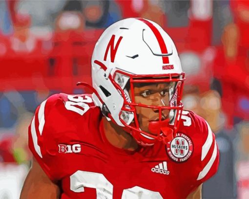 Nebraska Cornhuskers Player paint by numbers