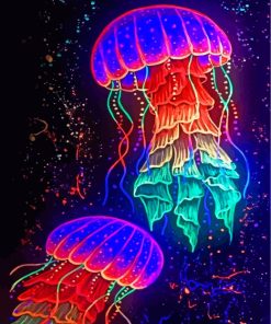 Neon Jellyfish Art paint by numbers
