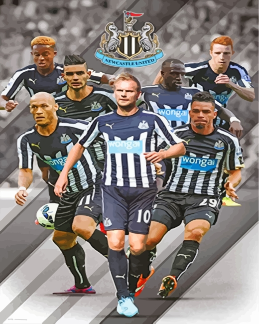 Newcastle United Football Club Players paint by numbers