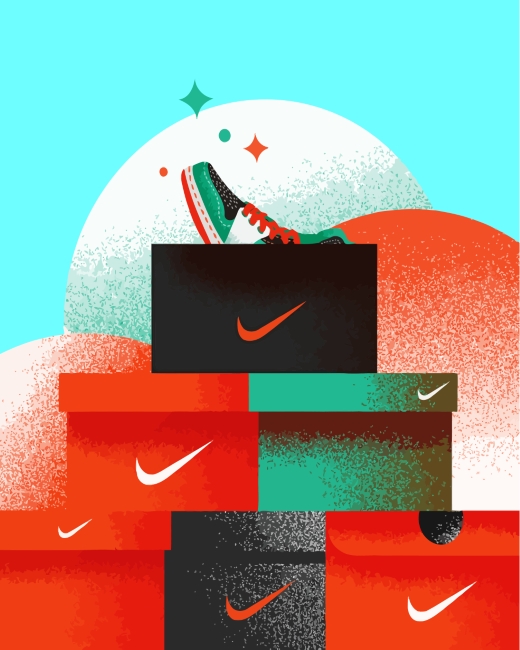Nike Baskets Shoes Illustration paint by numbers