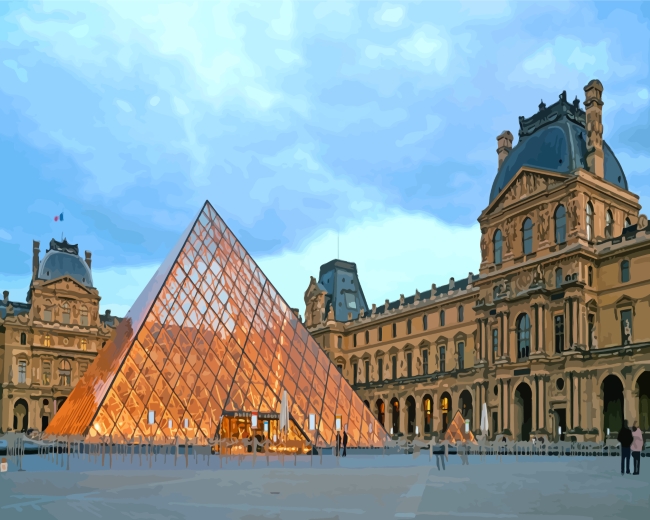 Louvre Museum Paris France paint by numbers