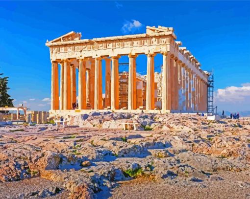 Parthenon Greece paint by numbers