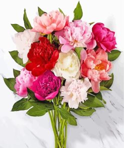 Beautiful Peonies Bouquet paint by numbers