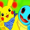 Squirtle And Pikatchu Characters paint by numbers