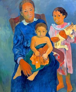 Polynesian Woman With Children paint by numbers