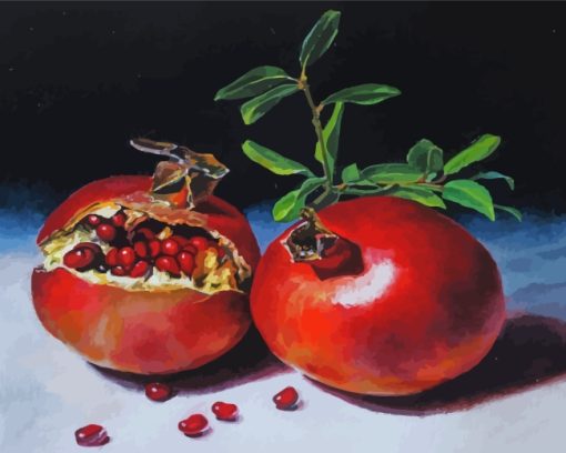 Delicious Pomegranate Fruit paint by numbers