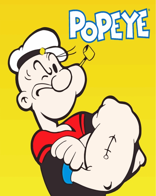 Popeye Cartoon Animation paint by numbers