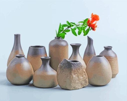 Collection Of Pottery Vases paint by numbers