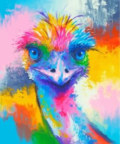 Rainbow Emu Bird paint by numbers
