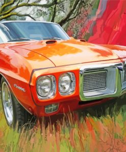Red Firebird Classic Car paint by numbers