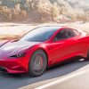 Red Tesla Car paint by numbers