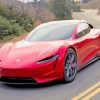 Luxury Red Tesla Car paint by numbers