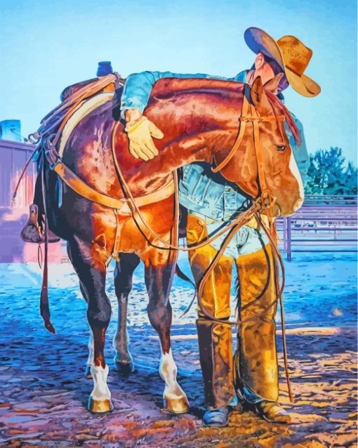 Rodeo Cowboy paint by numbers