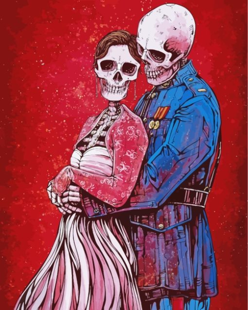 Romantic Couple Skeletons paint by numbers