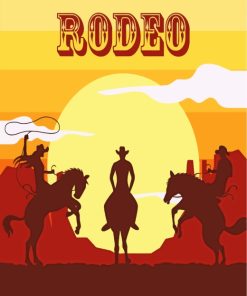Cowboys Rodeos Poster paint by numbers