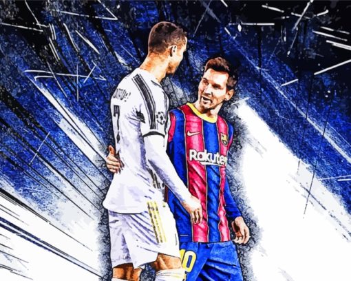 Messi And Ronaldo Classico paint by numbers