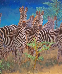 Safari Zebras Animals paint by numbers