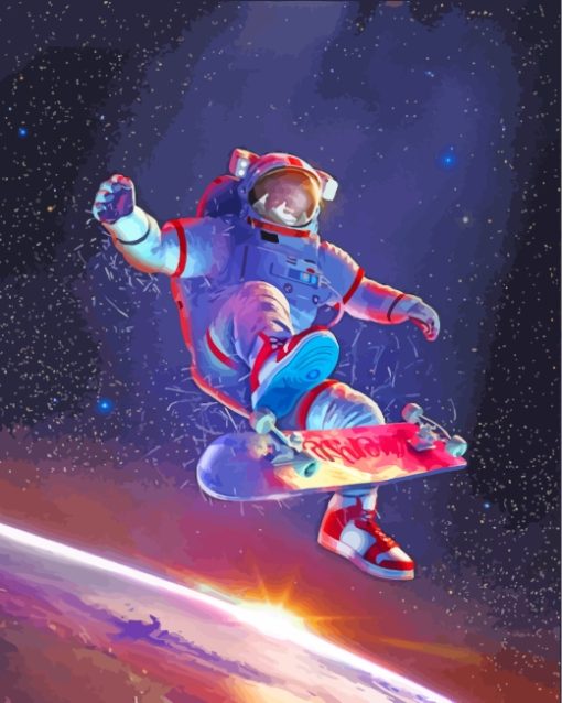 Space Man Skater paint by numbers