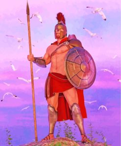 Spartan Man With Spear paint by numbers