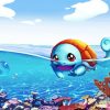 Squirtle Character Swimming paint by numbers