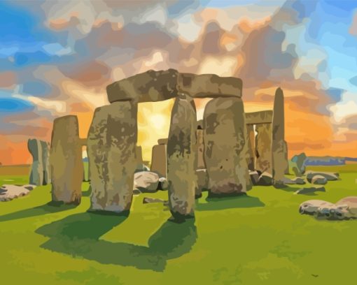 Stonehenge Monument At Sunrise paint by numbers