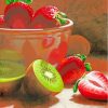 Strawberries And Kiwi Fruits paint by numbers