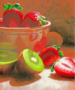 Strawberries And Kiwi Fruits paint by numbers