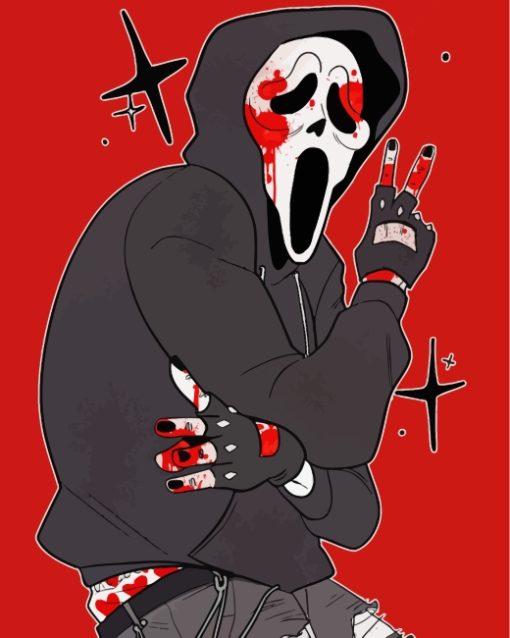 Stylish Ghostface Art paint by numbers