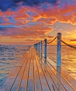 Aesthetic Sunset Pier paint by numbers