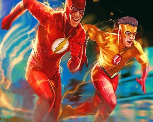 The Flash And His Kid paint by numbers