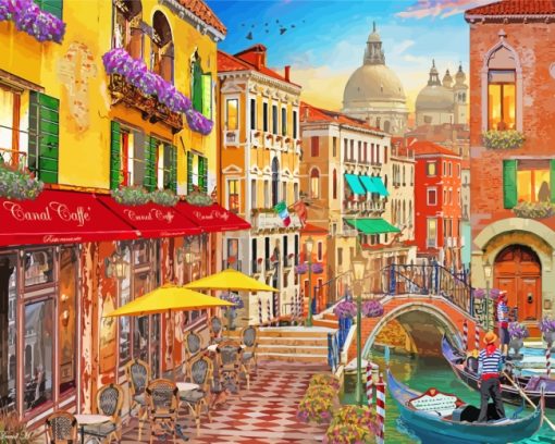Italy Venice Cafe paint by numbers