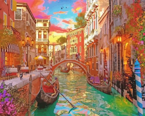 Aesthetic Canal In Venice paint by numbers