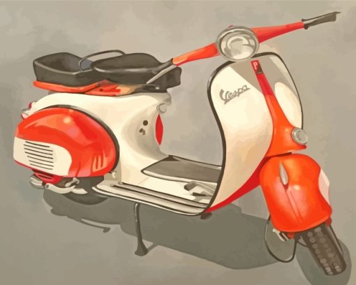 Vintage Vespa Scooter paint by numbers