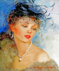Woman With Pearl Necklace paint by numbers