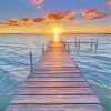Wooden Pier At Sunset paint by numbers