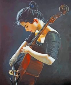 Young Girl Playing Cello paint by numbers