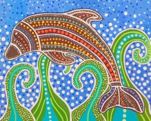 Aboriginal Dolphin paint by numbers
