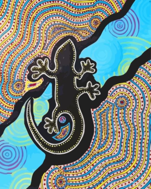 Aboriginal Lizard Reptile paint by numbers