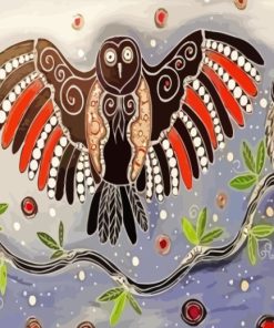Aboriginal Owls Birds paint by numbers