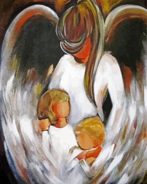 Abstract Guardian Angel paint by numbers