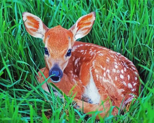 Adorable Fawn Animal paint by numbers